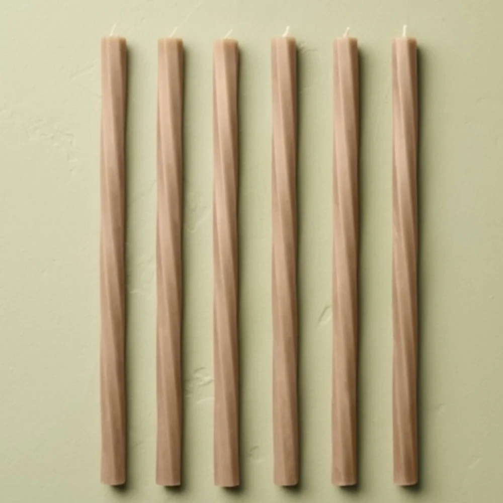 Hearth And Hand Neutral Beige Taper Candles - Set of 6